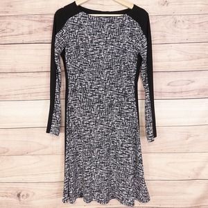 LAUREN RALPH LAUREN BLACK AND WHITE LONG SLEEVE DRESS WOMENS SIZE 6 GREEN LABEL